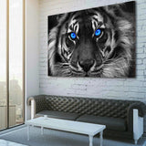 Blue Eyed Tiger Canvas - eBazaart