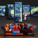 Rick & Morty Starry Night Canvas - eBazaart
