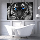 Blue Eyed Tiger Canvas - eBazaart