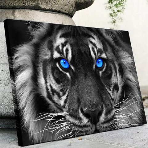 Blue Eyed Tiger Canvas - eBazaart