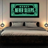 Money Never Sleeps Canvas - eBazaart