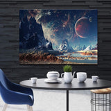 Mountains and Space Canvas - eBazaart