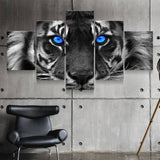 Blue Eyed Tiger Canvas - eBazaart