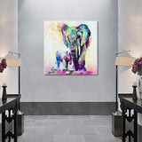Elephants Mom & Child Canvas - eBazaart