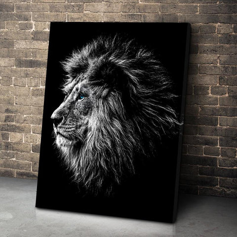 Blue Eyed Lion Canvas - eBazaart