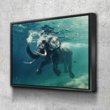 Elephant Swimming Canvas - eBazaart