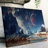 Mountains and Space Canvas - eBazaart