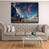 Mountains and Space Canvas - eBazaart