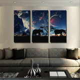 Elephants Moon Canvas Set  ️ Canvas - eBazaart