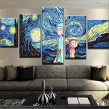 Rick & Morty Starry Night Canvas - eBazaart