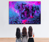 Psychedelic Elephants Canvas - eBazaart