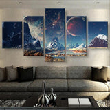 Mountains and Space Canvas - eBazaart