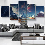 Mountains and Space Canvas - eBazaart