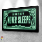 Money Never Sleeps Canvas - eBazaart