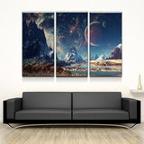 Mountains and Space Canvas - eBazaart